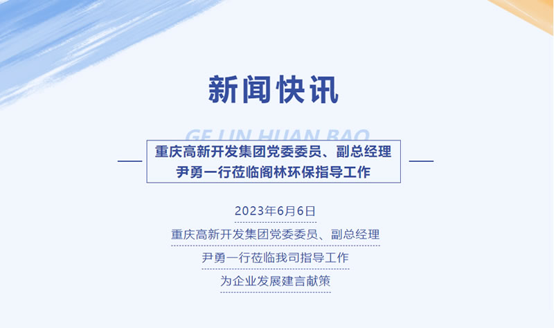 新聞快訊 | 重慶高新開發(fā)集團黨委委員、副總經(jīng)理尹勇一行蒞臨閣林環(huán)保指導(dǎo)工作